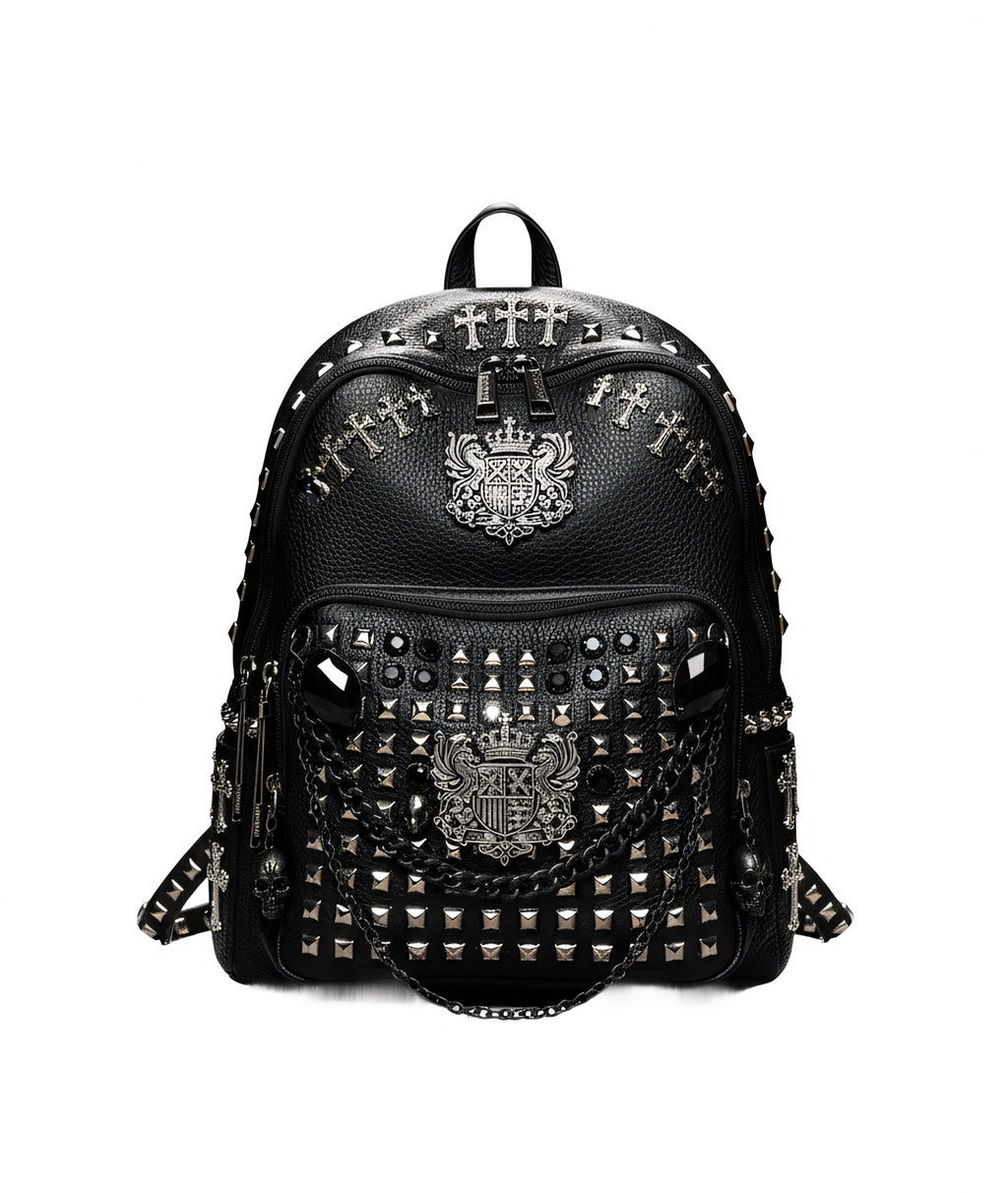 SERAPHIM STUDDED LEATHER BACKPACK ROYAL EDITION